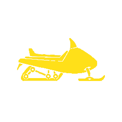 Snowmobile in Yellow